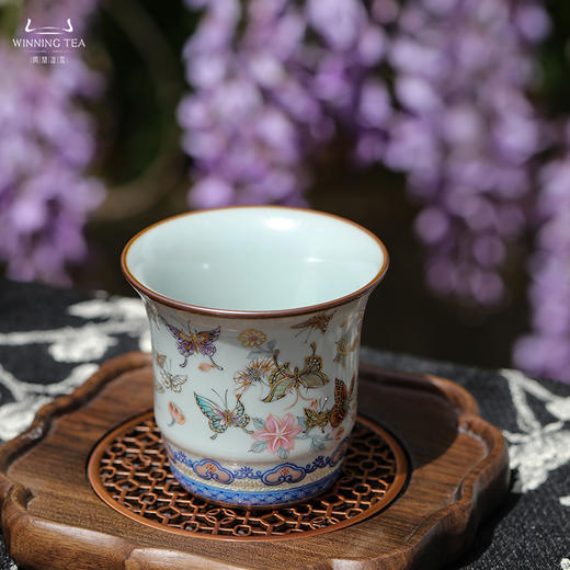 问鼎汝瓷鼎峰柴窑天青竹节杯（翩翩起舞） 商品图4