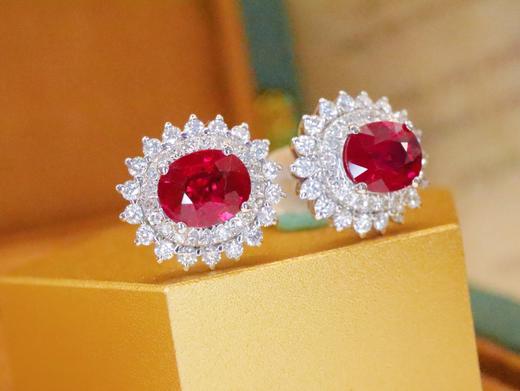 1.03ct刻面红宝石耳钉 商品图2