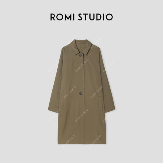ROMI STUDIO“优雅新姿”轻量羊毛混纺透气直筒西装领风衣441W1022 商品图5