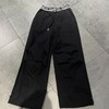MZ撞色字母腰压褶阔腿伞兵裤（黑白）夏季952010180321 商品缩略图3