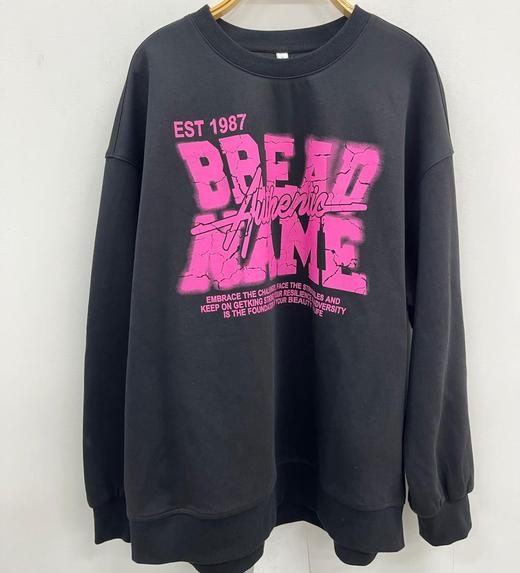 MZ圆领大字母图案长袖卫（黑红）春季251030230321 商品图6