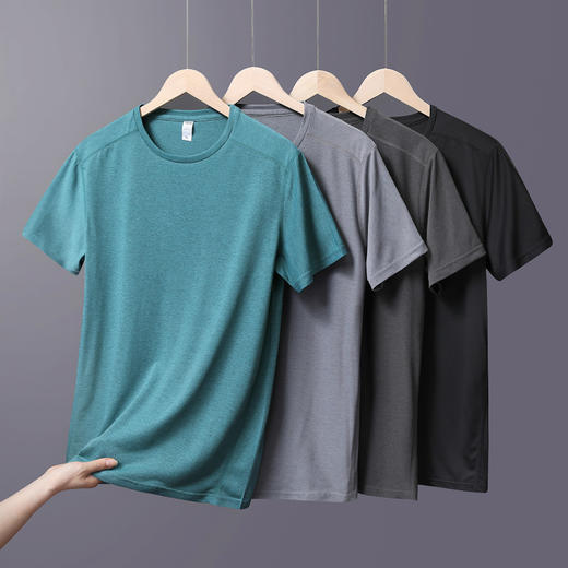 【速干】【DH】大依优型大码短袖T恤圆领加肥加大男士大号透气舒适夏季半袖上衣 商品图0