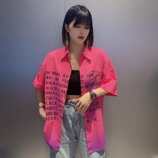 NC翻领渐变色大图案短袖衬衫50314（红）夏季252140030321 商品图0