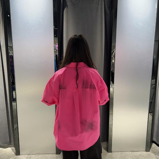 MZ单口袋刷漆短袖衬衫（红）夏季952080150321 商品图1