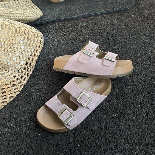 【真皮勃肯厚底拖鞋】真皮+厚底，越穿越软！对于宽脚、高脚背友好！透气不闷脚，久穿不臭！慵懒复古风，搭配牛仔裤、连衣裙都可！【康恒-J】 商品图5