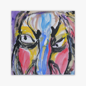 许固令《脸谱之二十二》国画原作53CM*53CM 手绘宣纸脸谱系列斗方作品【GH0501】