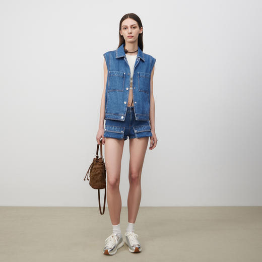 lost in echo2025春夏新款时尚低腰工装立体口袋迷你牛仔短裤女 商品图2