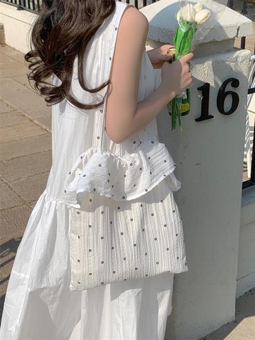 【YW】无忧购韩系ins小清新雪纺荷叶边单肩大容量手提托特包52202(截单后7-15天发货) 商品图0