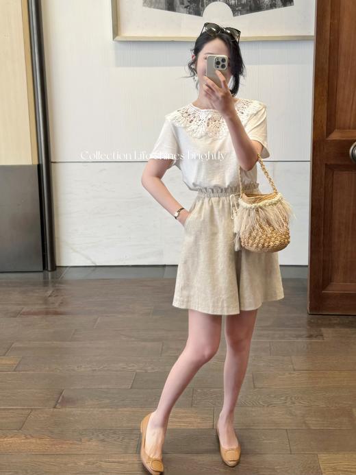 生活闪闪发光 | 夏日首选短裤 天然棉麻交织舒适面料 亚麻色 商品图3