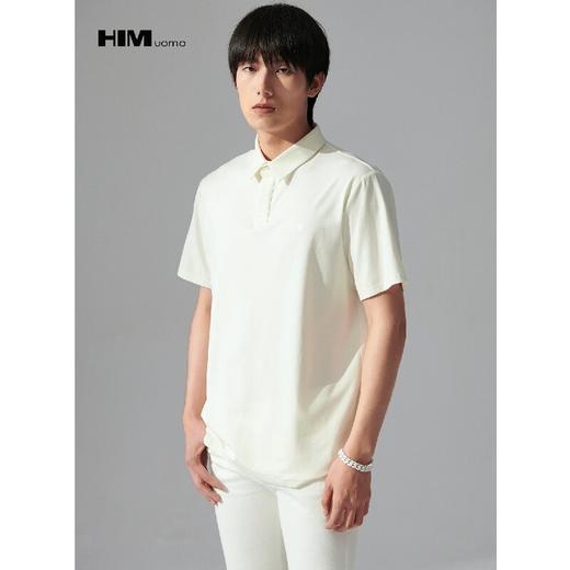 HIM漢崇  舒适柔软短袖翻领T恤衫商务休闲男士百搭上衣 2026夏季 商品图1