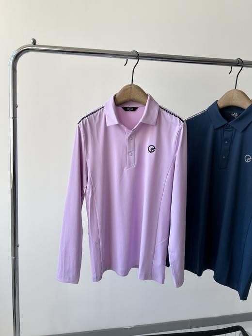 25春款，男款POLO衫，经典百搭的一款，面料有弹力，超舒服，胸前立体LOGO，肩部装饰条，整件衣服并不单调！数量不多！ 商品图0