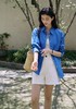 克莱因蓝精梳棉衬衫春夏季百搭通勤简约衬衫 商品缩略图6