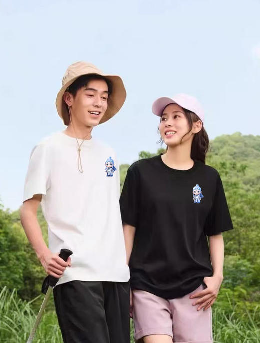 工厂直促价【100%棉】情侣（敖丙-侧标）柯式印花短袖T恤-喜出 商品图0