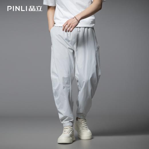 PINLI品立2025夏季新款男士宽松束脚工装裤潮牌百搭直筒休闲长裤GD252117348 商品图5
