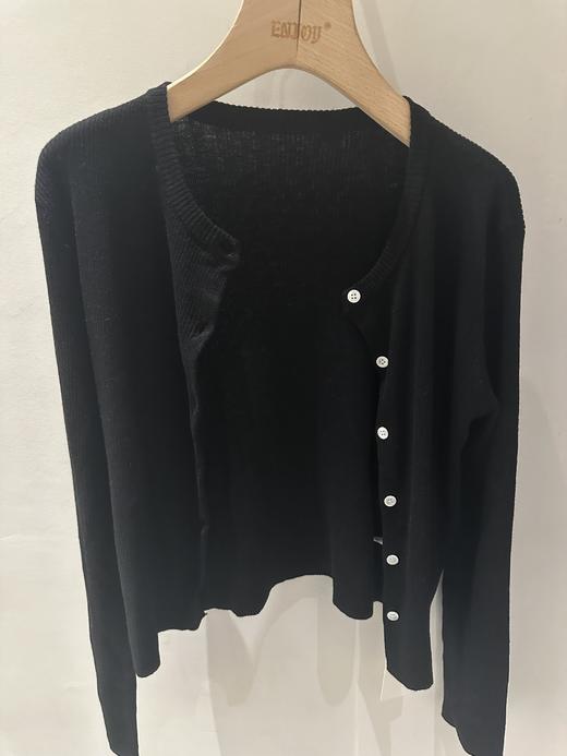 【门店同款】ENJOY春季韩系坑条细针开衫 160995289 商品图3