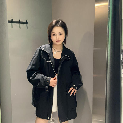 ZB工装腰部抽绳梭织外套（黑）春季251070170321 商品图0