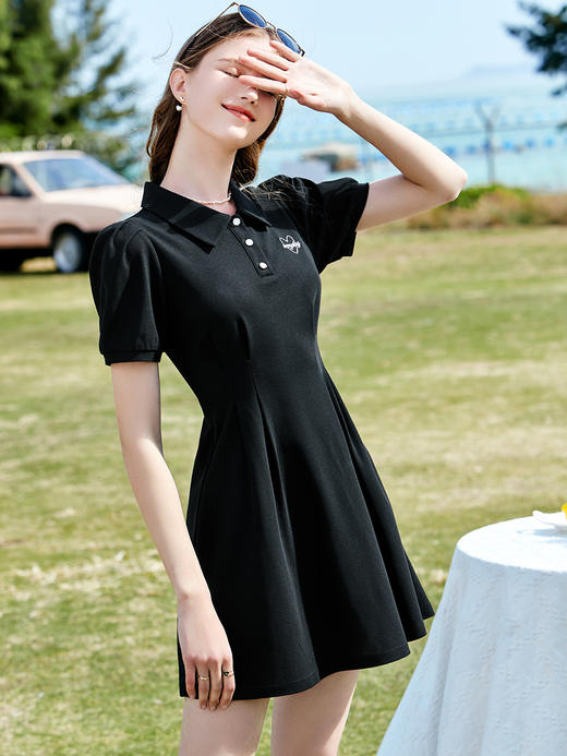 【百图lulu定制】【减龄心机POLO裙】小个子显高 修身显瘦polo领通勤 减龄短袖连衣裙 商品图5