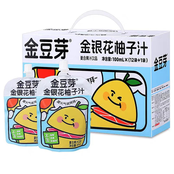 【2元/袋25.9元/箱】金豆芽金银花柚子汁