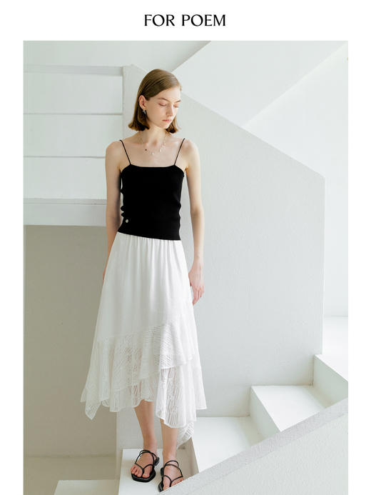 ForPoem 现货 25/SS原创设计桑蚕丝花朵纽扣百搭吊带背心 商品图3