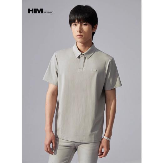 HIM漢崇 潮流时尚翻领T恤简约基础款纯色百搭商务POLO衫 2026夏季 商品图3