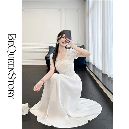 余潇潇【夏夜银河】轻奢时尚立体花边设计感背心&短袖连衣裙新款 商品图3