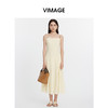 VIMAGE纬漫纪设计感温柔浪漫肩带珠串A字吊带连衣裙夏季新款V2377909 商品缩略图0
