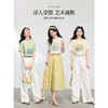 【专属特价】熙世界淡人穿搭复古油画印花T恤短袖女夏艺术感宽松休闲圆领上衣 商品缩略图2