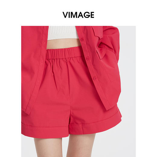 VIMAGE纬漫纪秋季新款高腰显瘦休闲短裤女V2005608 商品图2