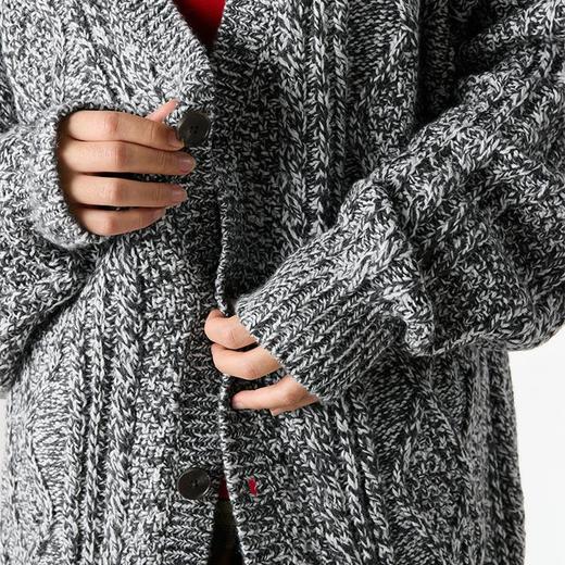 CryingCenter 重磅花灰绞花针织开衫 哭喊中心 商品图2