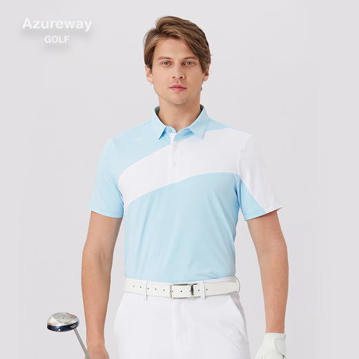 Azureway乐为25款高尔夫短袖T恤冰感防晒弹力速干polo衫golf服装男上衣参与买三件发四件活动 商品图1