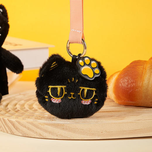 大英博物馆 巴斯特系列 毛绒车载香氛包包挂件黑色 柿柿如意萌猫双面零钱包挂饰 商品图1