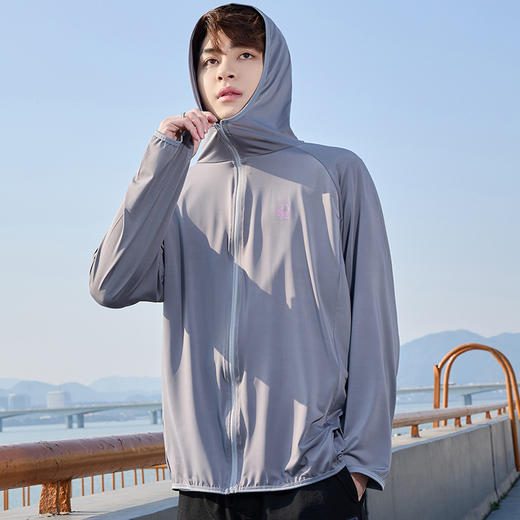 防晒衣男款UPF50+防紫外线冰丝连帽宽松防晒服中长款透气皮肤衣 商品图0