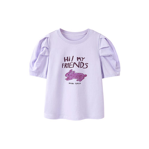【99元任选3件】【速干纯棉】迷你巴拉女童不闷汗柔软亲肤不易变形短袖T恤 商品图4