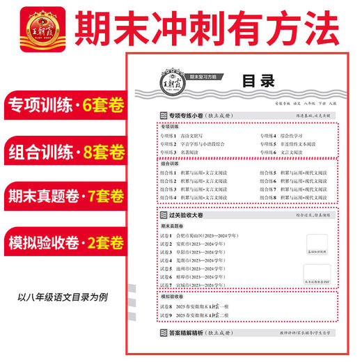 【安徽专版】2025春下王朝霞中学语文期末试卷研究安徽专版期末试卷7-8年级 商品图3