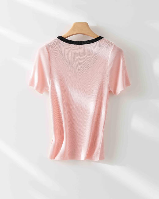 【下架】臣禾	【养肤撞色T恤】圆领短袖休闲上衣	JZ252050275 商品图2