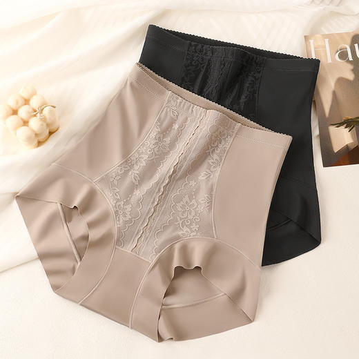 N2-【单条装】【含蚕丝裆】润微高腰弹力收腹内裤女高腰收腹提臀塑形塑身裤女士内裤  烙色星野 商品图4