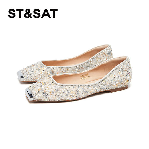 【幻彩碎钻】星期六碎钻方头仙女平底鞋SSD3111489 商品图11