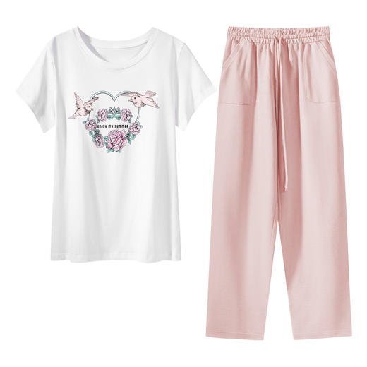 【超值套餐】爱帝女士夏季薄款亲肤棉印花短袖家居套装 商品图6