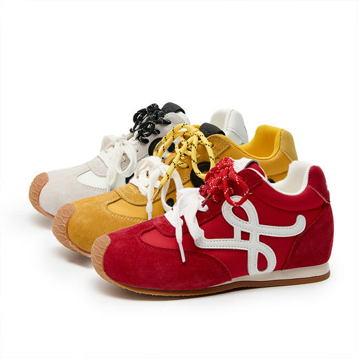 西遇内增高德训鞋女新款春夏爆款复古黄色运动鞋厚底休闲鞋V0056630 商品图4