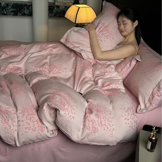 出口意大利「金枝玉叶」天丝四件套 亲肤舒适 柔韧亮泽 双层配色+色织提花工艺 精美礼盒装 商品图2