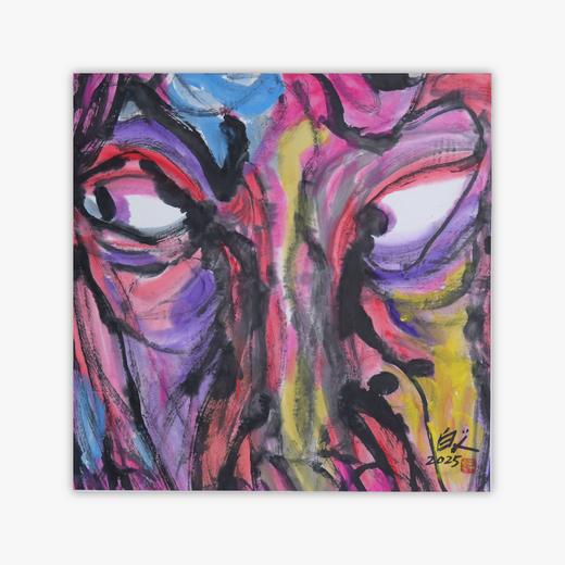 许固令《脸谱之二十一》国画原作53CM*53CM 手绘宣纸脸谱系列斗方作品【GH0500】 商品图0