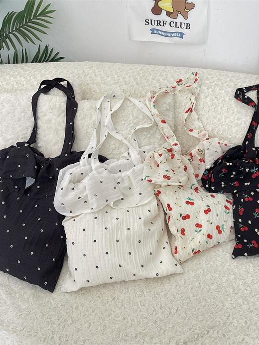 【YW】无忧购韩系ins小清新雪纺荷叶边单肩大容量手提托特包52202(截单后7-15天发货) 商品图3