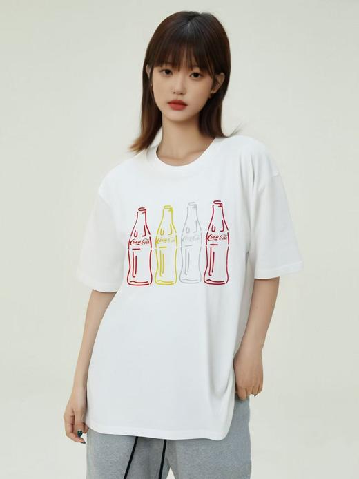 工厂直促价【100%棉】情侣（可乐瓶-大图）柯式印花短袖T恤-喜出 商品图1