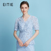 EITIE爱特爱法式优雅透感镂空收腰蕾丝短袖小上衣2025年夏季新款B2513610 商品缩略图0