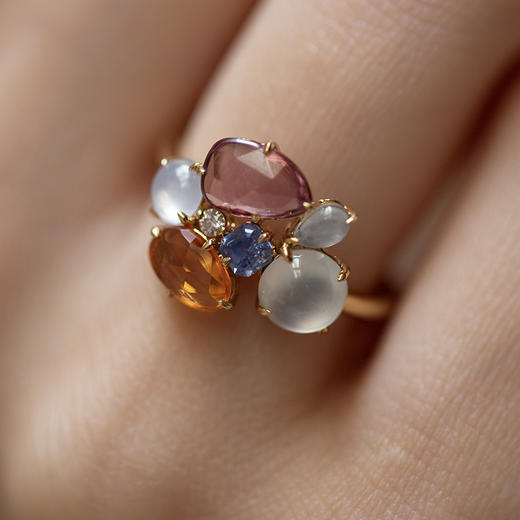 「云霓之望」18K黄白翡翠戒指 商品图1