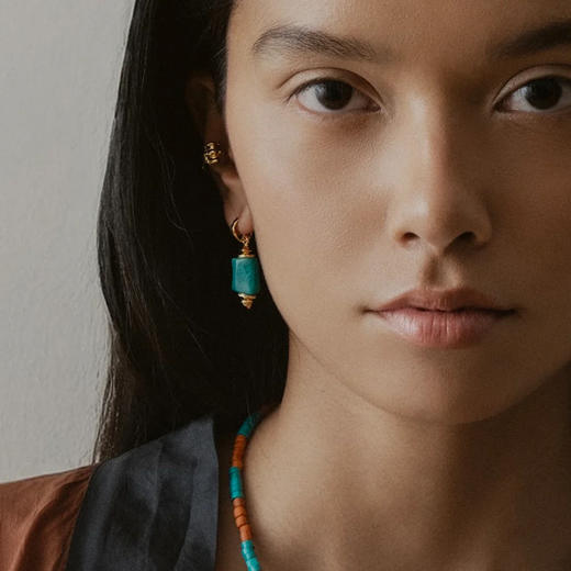订购8周到｜Elise Tsikis-Caldwell-蓝色 天然亚马逊石 耳环［法国设计师］ 商品图1