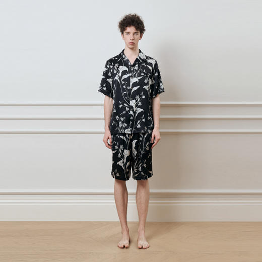 Solo seta22姆米重磅真丝男士印花衬衫短裤桑蚕丝睡衣2025年秋季 商品图3