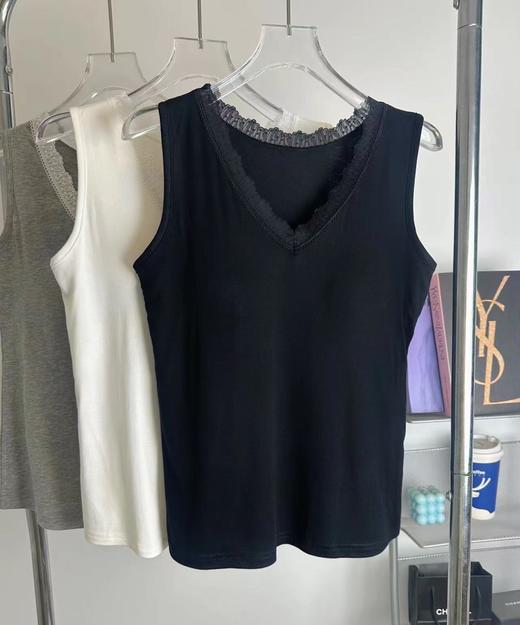 女士精梳棉舒适透气大弹力背心1001/法式蕾丝花边背心2528/大版蕾丝花边背心2533 商品图6