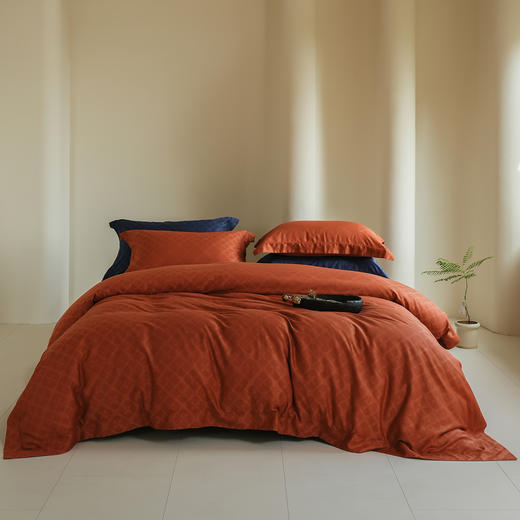 天丝棉大提花四件套-赫伊娜（橘） 商品图0