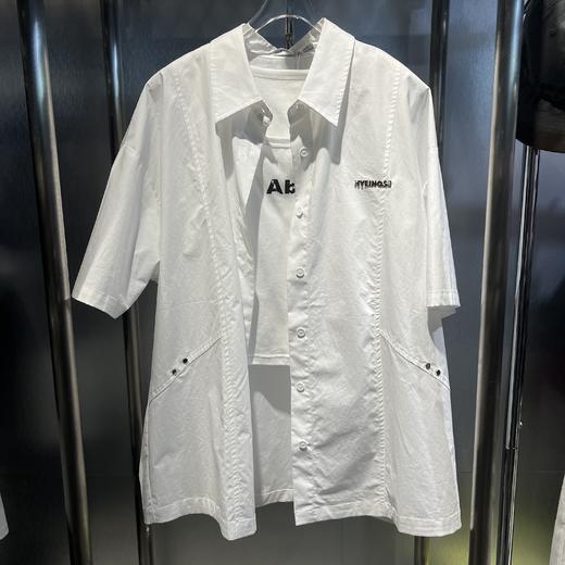 MZ胸前小图标短袖衬衫（白红绿）夏季952010230321 商品图3